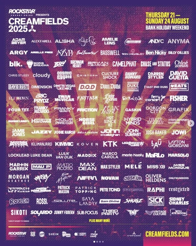 Creamfields 2025 Lineup Revealed – Huge Artists Announced!