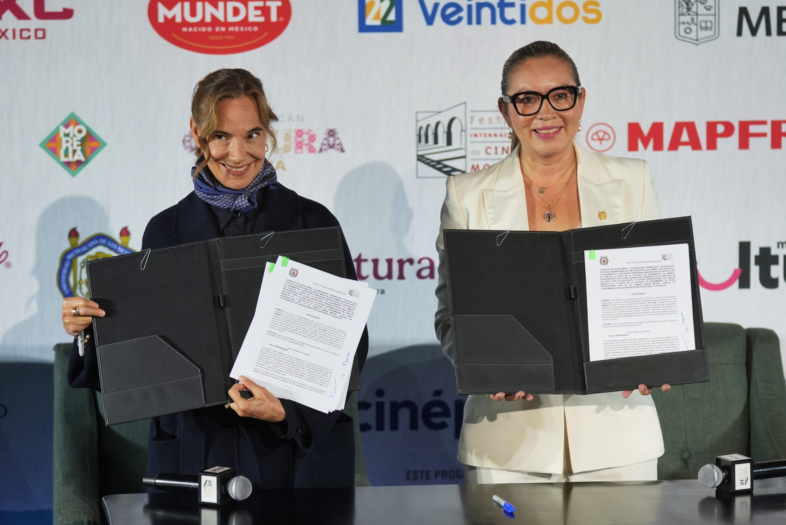 UMSNH y Festival Internacional de Cine de Morelia consolidan alianza; Yarabí Ávila firma convenio de colaboración