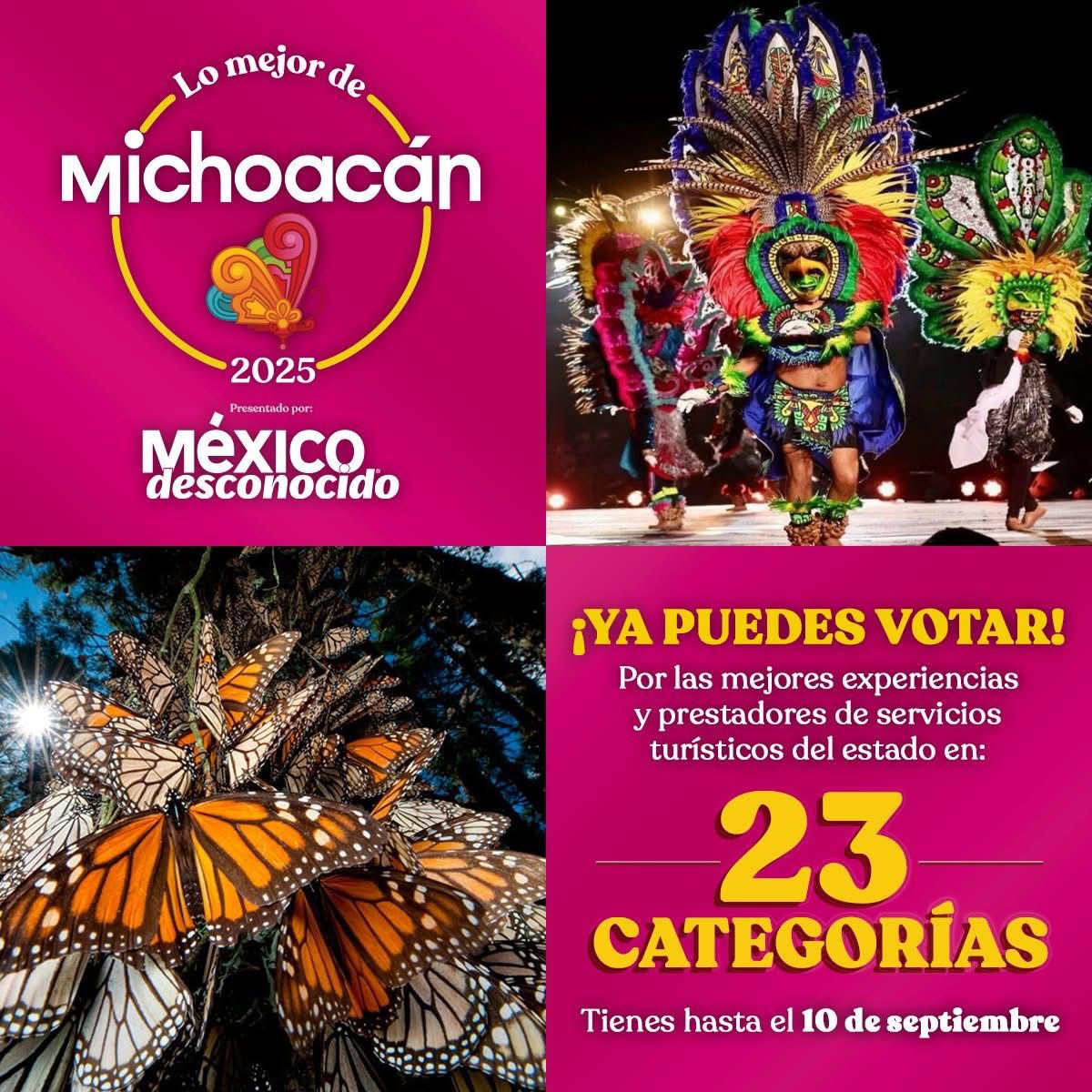 Última oportunidad para apoyar al estado en los Premios “Lo Mejor de Michoacán”: Sectur