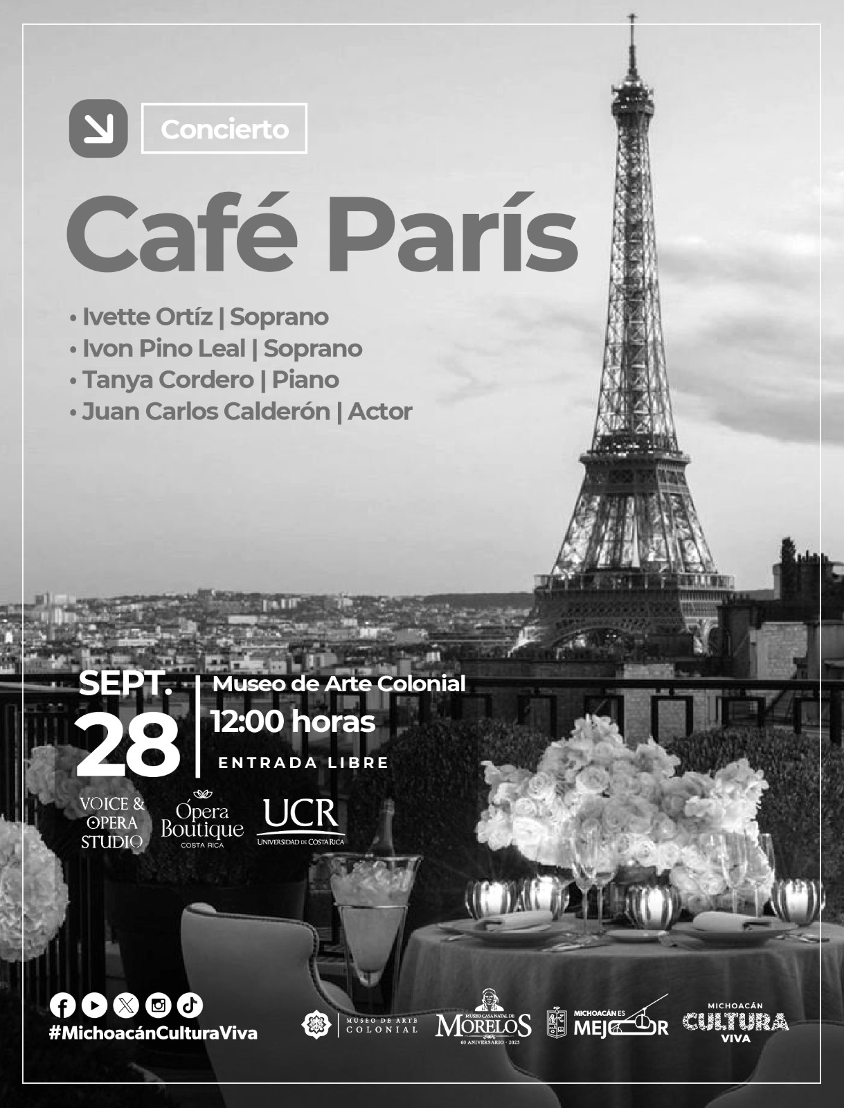 Concierto Café Paris se presenta este domingo en el Museo de Arte Colonial: Secum