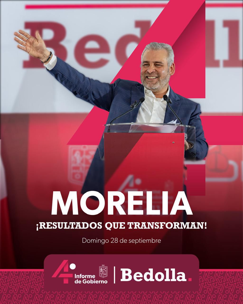 Bedolla detalla logros sin deuda pública en 4° informe de gobierno, en Morelia