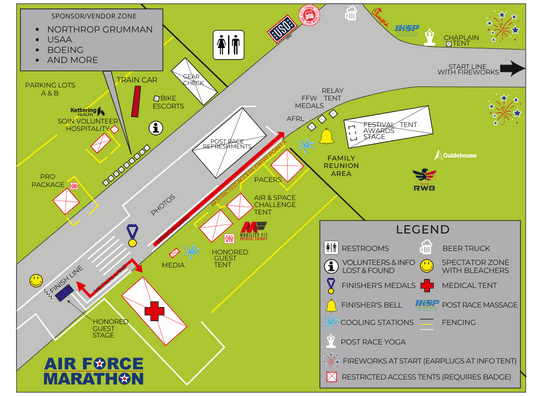Spectators Air Force Marathon FINISH LINE SPECTATORS MAP 