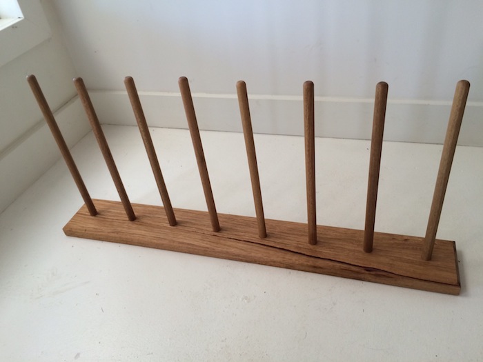 Recycled timber gumboot stand