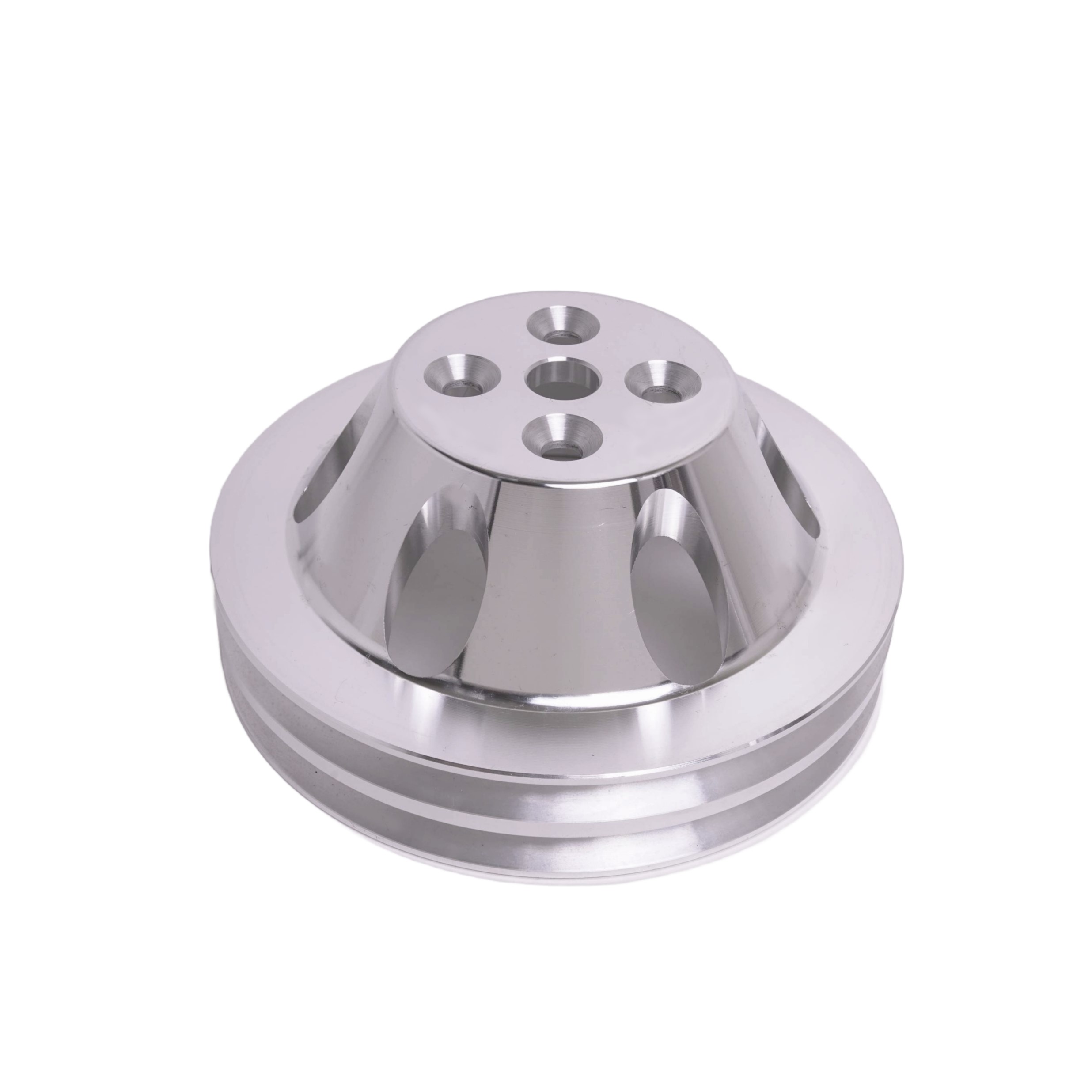 Car Short Water Pump Crankshaft Pulley Double Belt Silver Aluminum Alloy Replace Swp For Chevrolet Sbc 327 350 305 283 I.861178489
