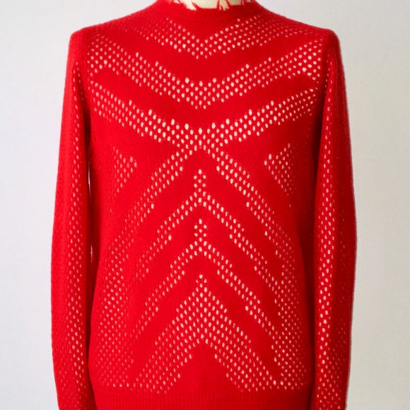 Between orange ajourmuster kaschmir merino