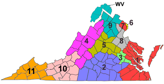 Map Updated February 2022 VA Districts.
