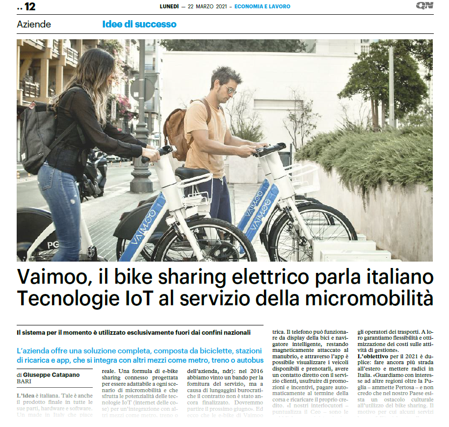 Vaimoo, The Electric Bike-Sharing Speaks Italian - Vaimoo 870_x_915_png