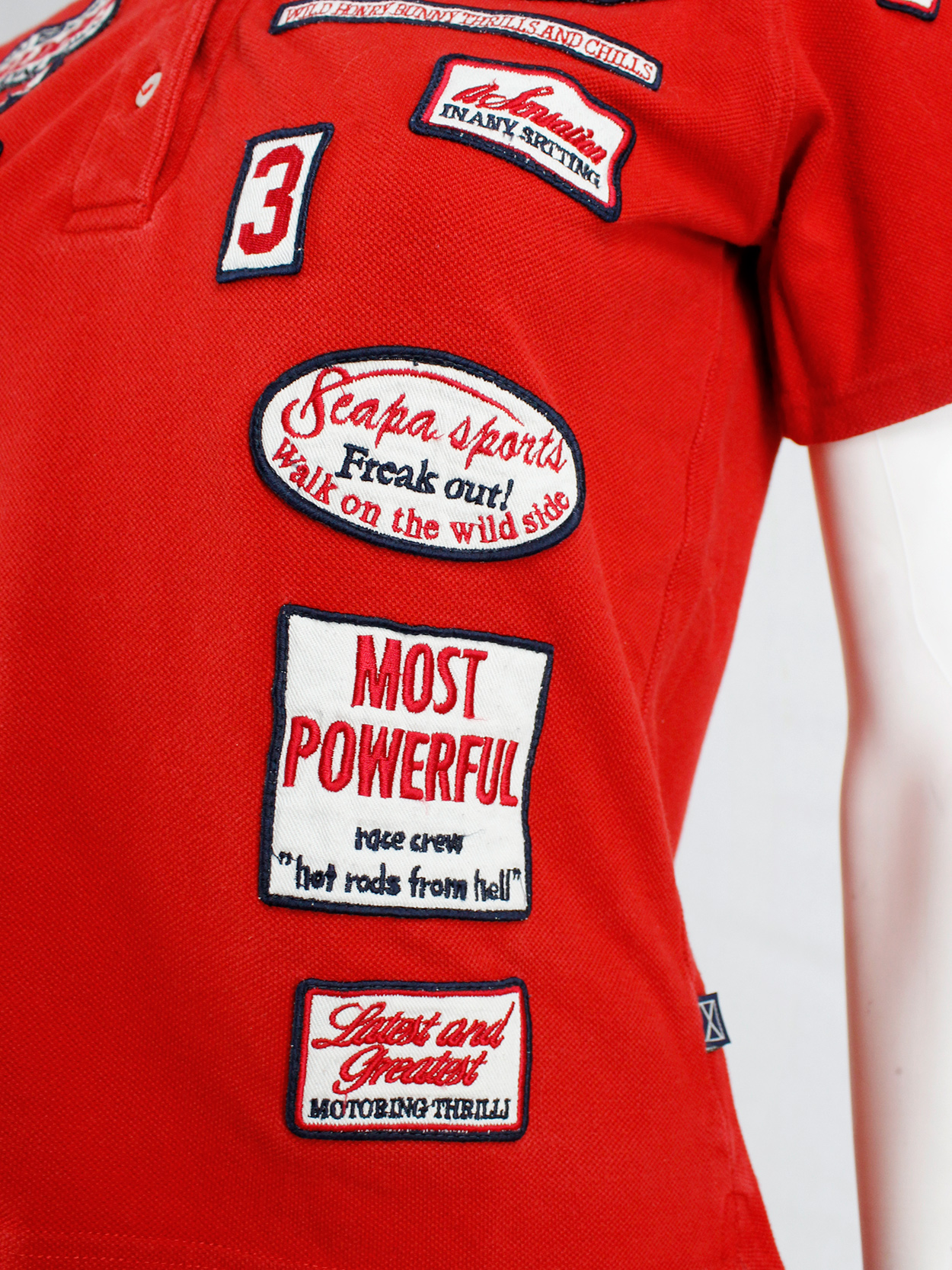 Walter Van BeirendonckポロシャツＭ Walter Van Beirendonck for Scapa red 'Formula 1' poloshirt