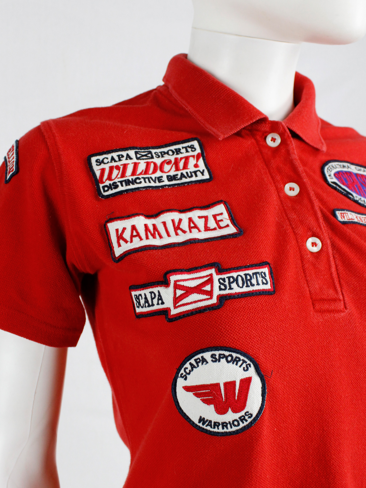 Walter Van BeirendonckポロシャツＭ Walter Van Beirendonck for Scapa red 'Formula 1' poloshirt