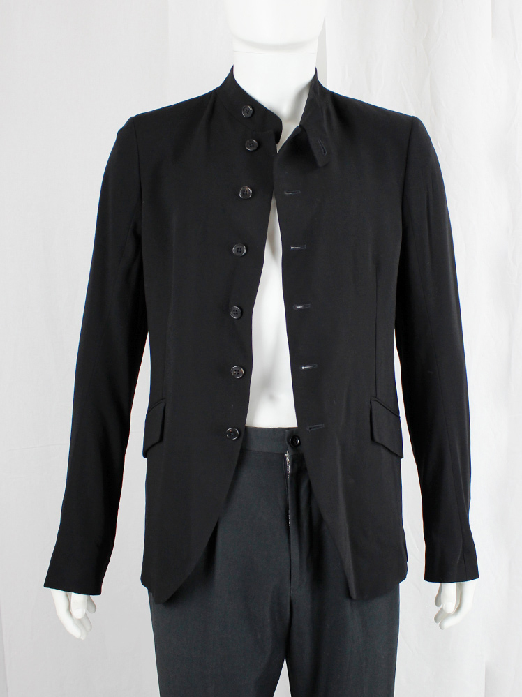 Ann Demeulemeester black bellboy jacket with 6 front button