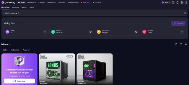 Gomining Dashboard