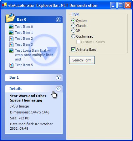 Vbaccelerator Vbaccelerator Explorer Bar Control - Premium Dark Pattern Gallery - Retina