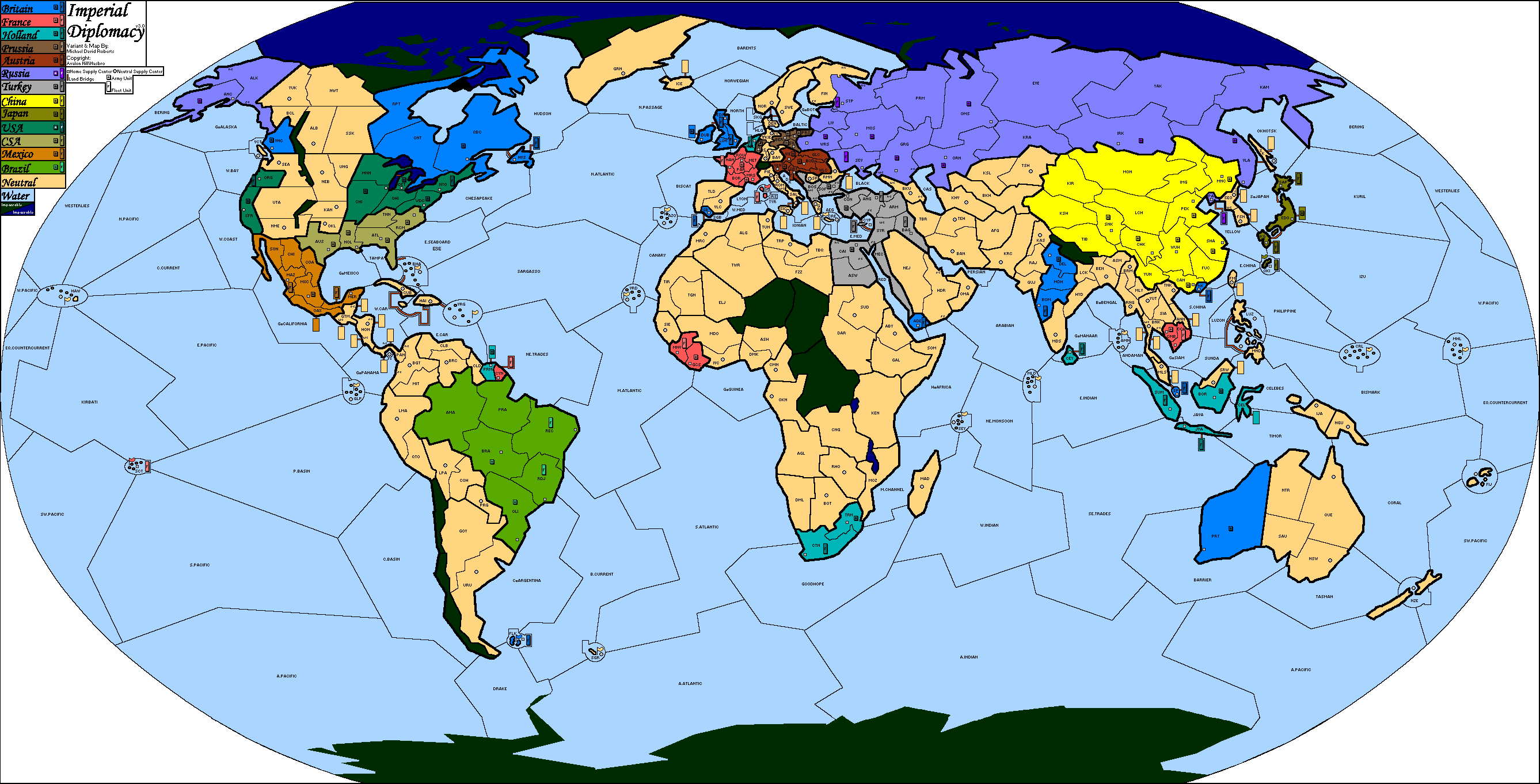 20 count strategy map pad; Variants Vdiplomacy