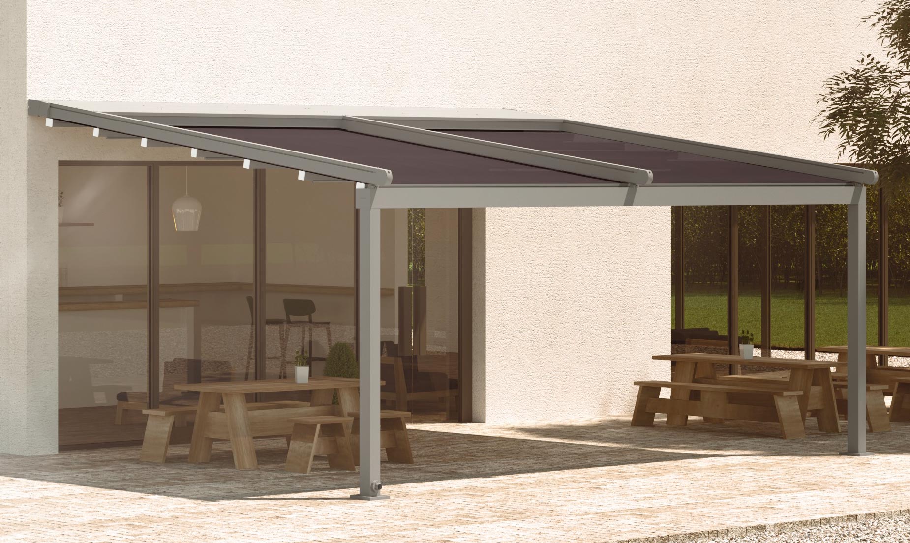 Los componentes del toldo (barra cuadrada, tubo enrollador . Toldos Para La Lluvia Vecologic Toldos Impermeables