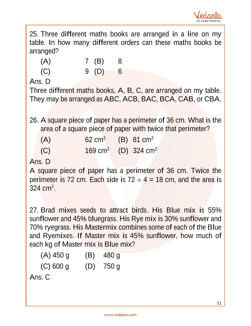 Mathematics Olympiad Class 5 Maths Question Paper 2020 - Imo Maths Olympiad Sample Paper 1 For Class 5 With Solutions