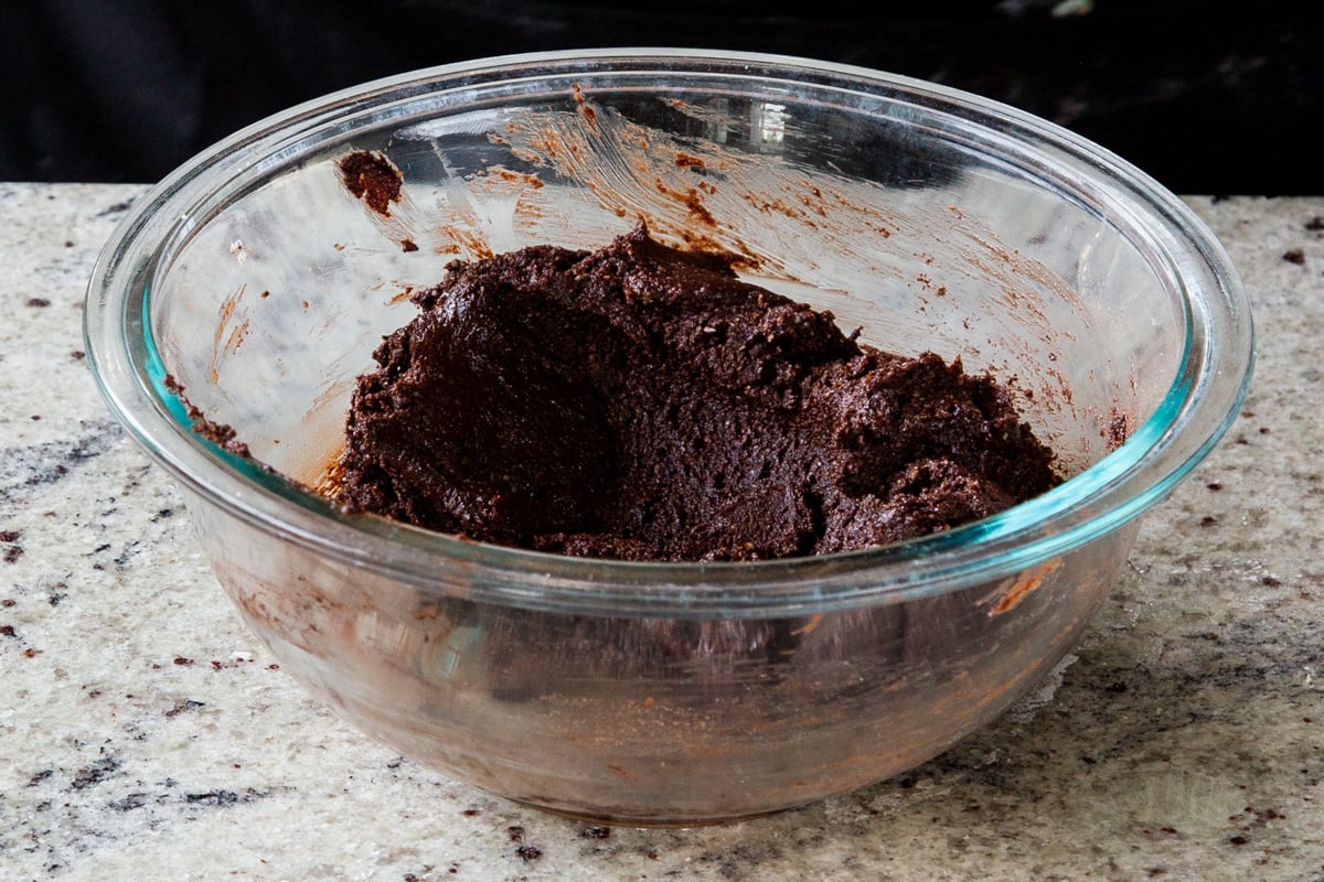 brownie batter, all mixed together