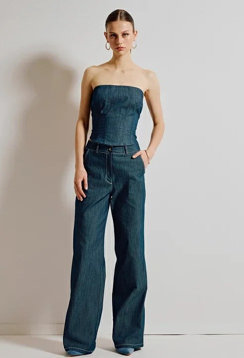  Παντελόνι τζιν wide leg - Μπλέ 2025