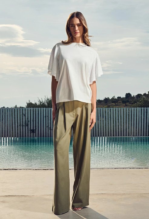  Παντελόνι με διπλή πιέτα - Λαδί 2025