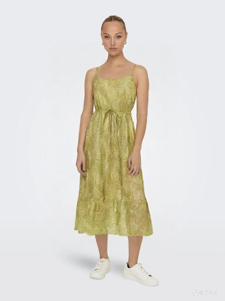  Φόρεμα εμπριμέ με τιράντες - Κίτρινο 2026