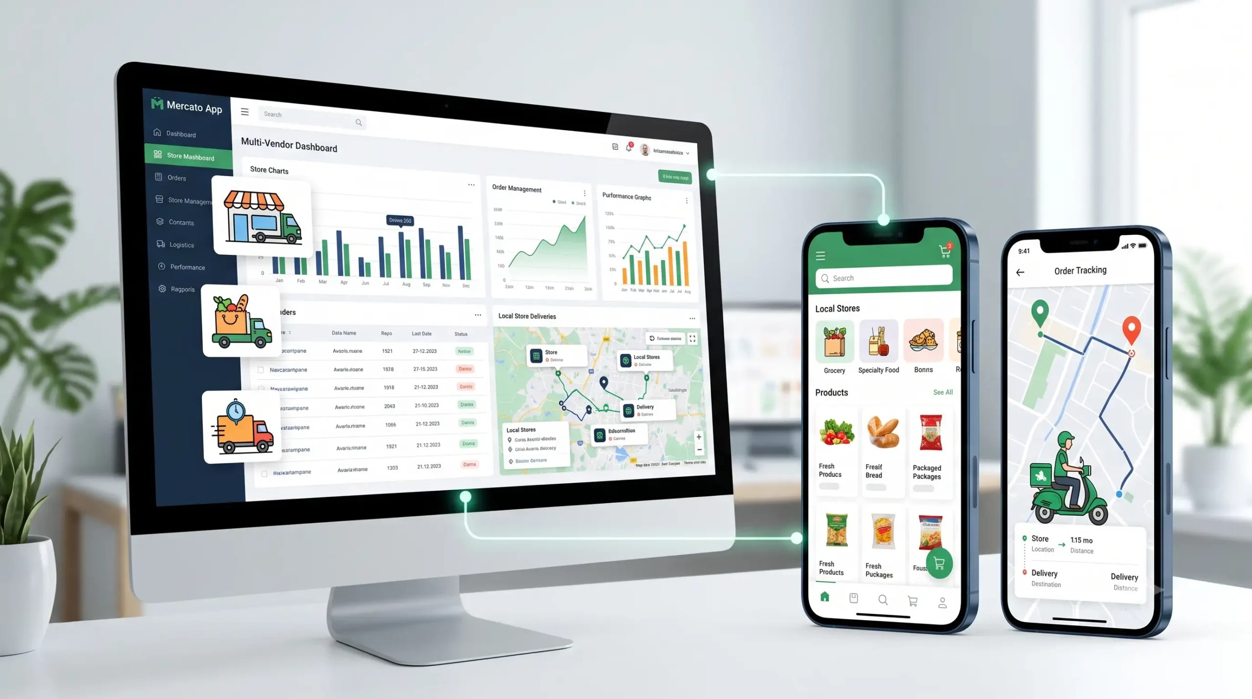 Mercato App: Multi-Vendor Local Dispatching & Tracking