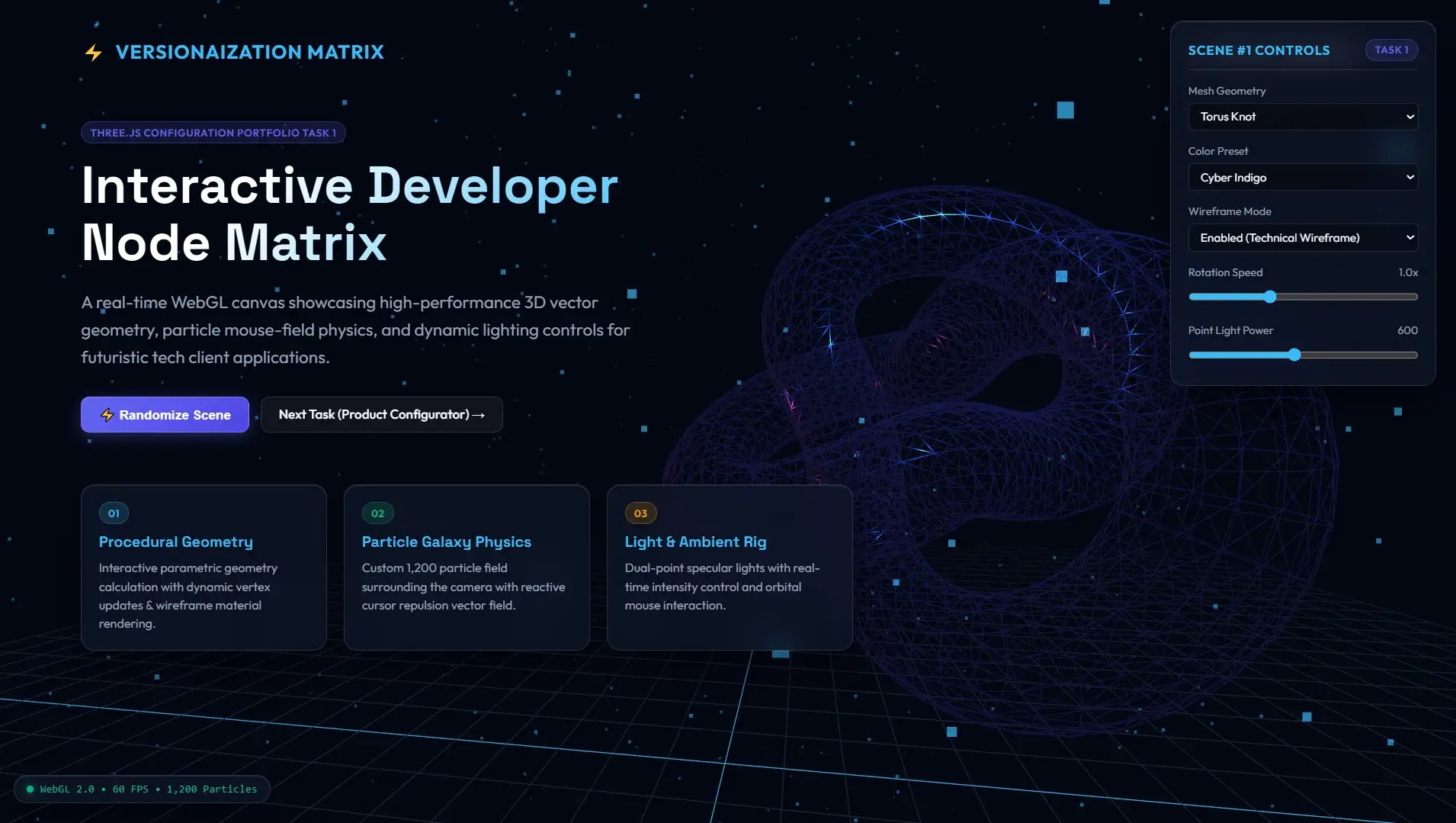 3D Interactive Three.js WebGL Showcase