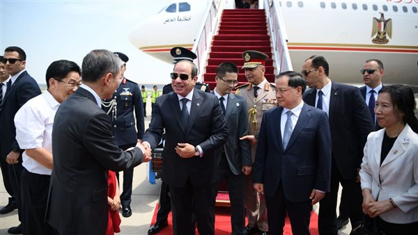 6 صور ترصد وصول الرئيس السيسي إلى الصين