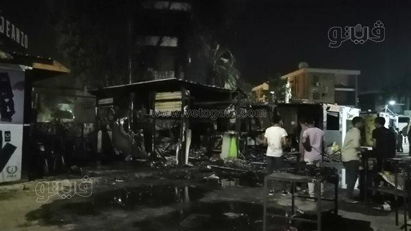 اللقطات الأولى لحريق الممشى التجاري بقنا | فيديو وصور