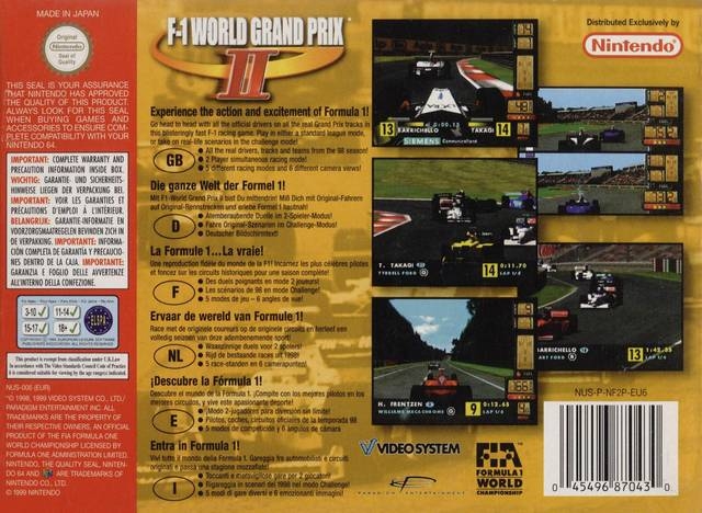 F1 World Grand Prix Ii For Nintendo 64 Sales Wiki