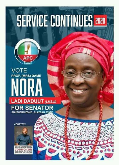 Breaking News: Prof. Nora Clinches APC Plateau Southern Senatorial Ticket