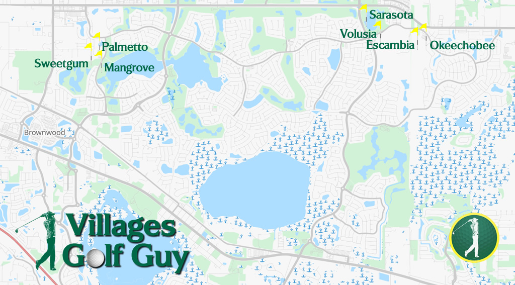 Map Of Executive Golf Courses In The Villages Florida S466a Executive Courses Map 