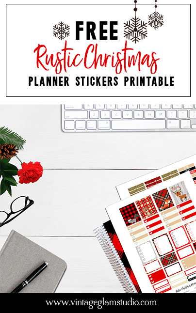 Rustic Christmas Planner Stickers Printable