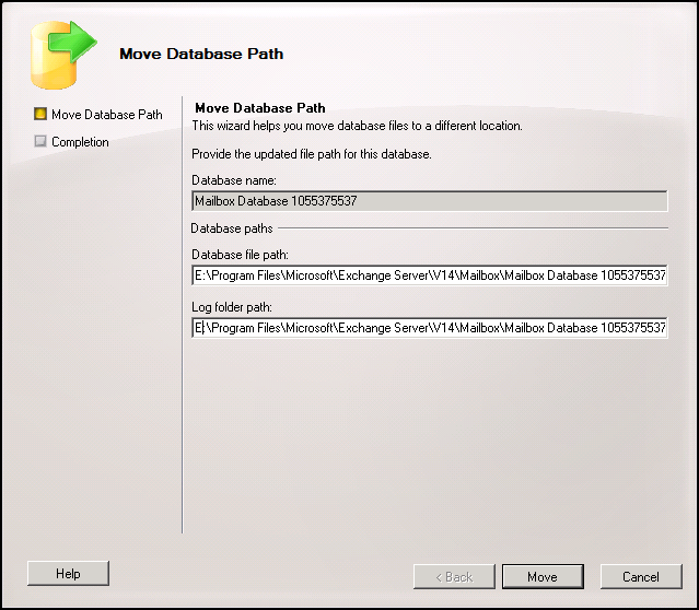 Move the Database Path in Exchange 2010 - Virtually Impossible
