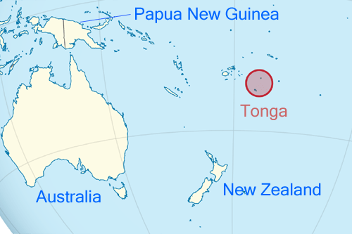 Tonga On World Map Tonga Oceania 