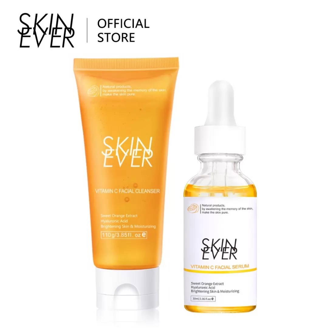 SKIN EVER Vitamin C Facial Cleanser + Facial Serum Visit Cosmetics