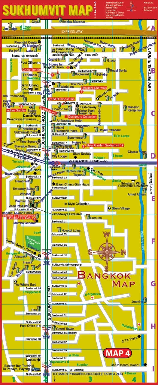 Sukhumvit Soi 11 Map Quartier Sukhumvit Carte KFPT 