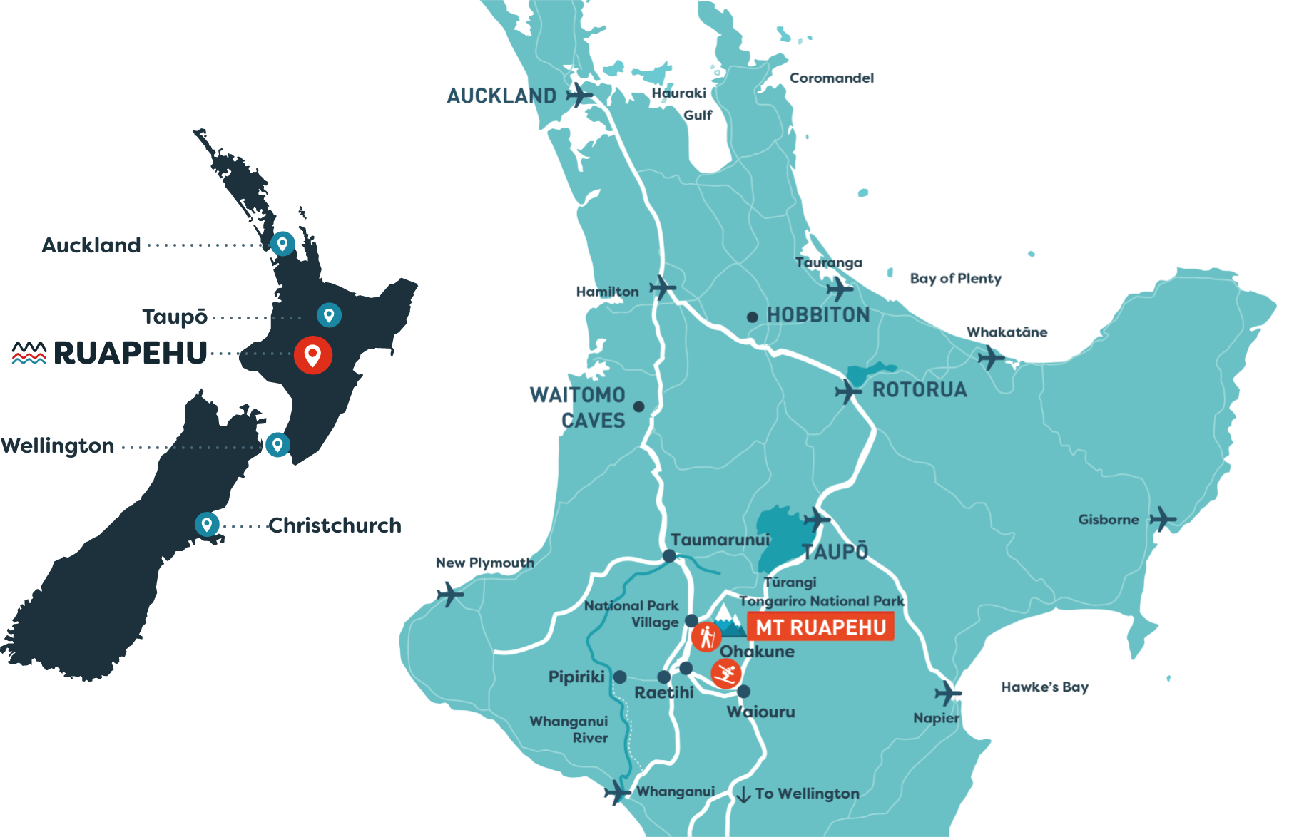 Visit Ruapehu NZ Map New 