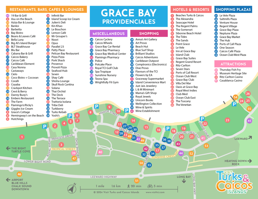 Maps Of Visit Turks And Caicos Islands Grace Bay Map 900x695 