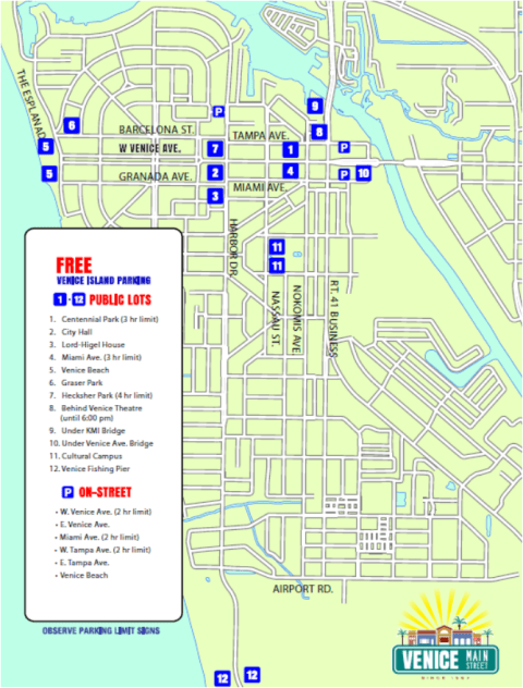 Parking Biking Transit And Park Maps Visit Venice FL Map1 480x632 