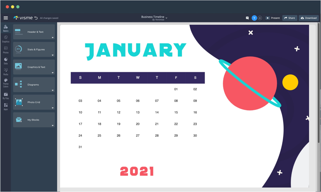 free calendar maker create a personalized calendar visme