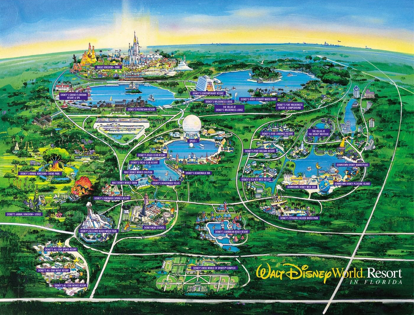 Alternate Disney World WDWMAGIC Unofficial Walt Disney World Walt Disney World Map 1999 Full 