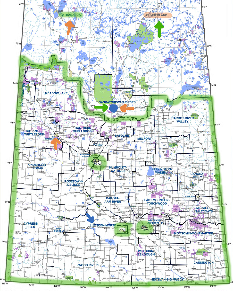 The Race To 31 Pathways For The Sask Party And NDP To Victory 620 CKRM Map1sask ;w=960