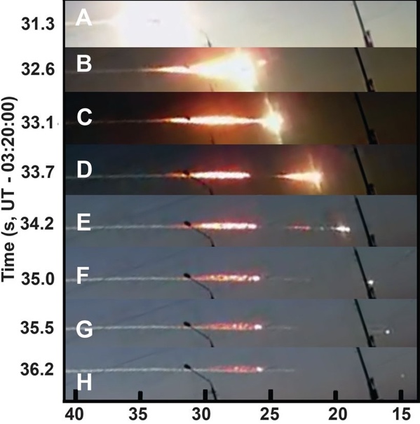 camera footage of the meteor