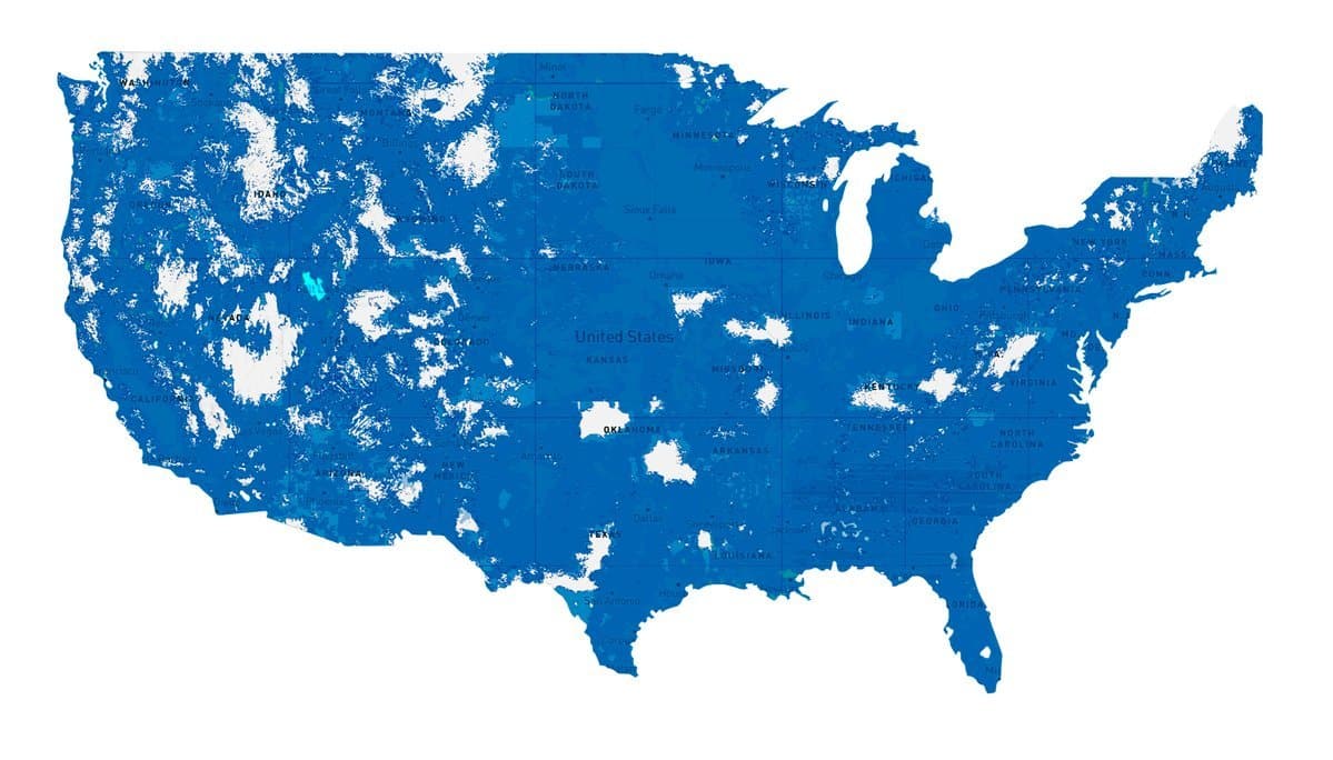 Cellular Coverage Map VOSKER Mobile Security Cameras Coverage Map NATIONWIDE 