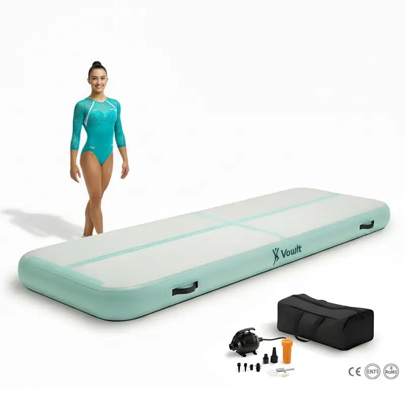 inflatable gymnastics air track mat white studio - Vowlt