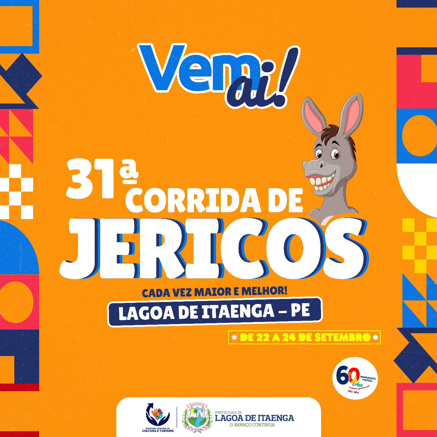 Prefeitura de Lagoa de Itaenga anuncia datas da 31ª Corrida de Jericos