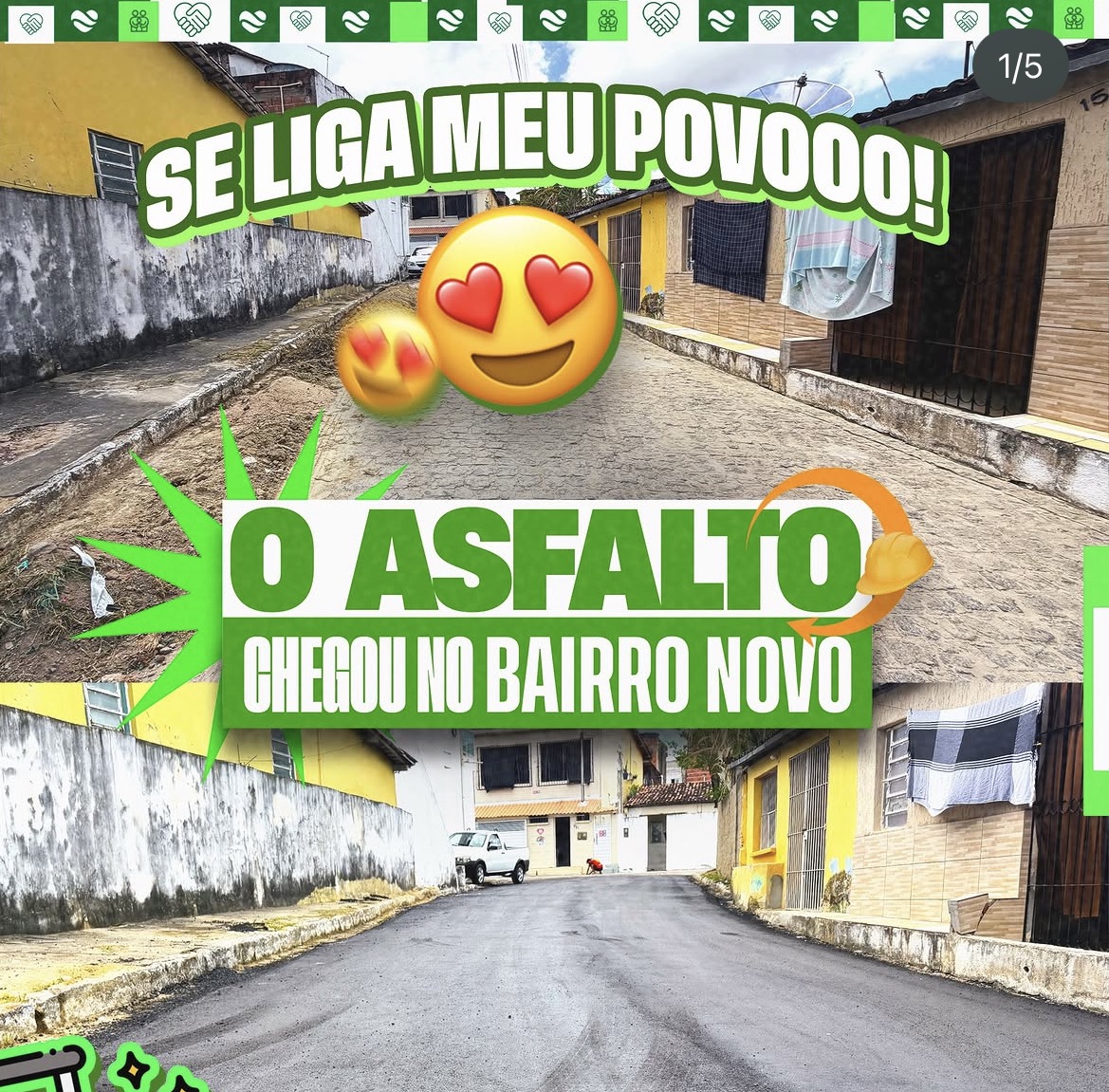Obras de asfaltamento avançam no bairro Novo, em Tracunhaém
