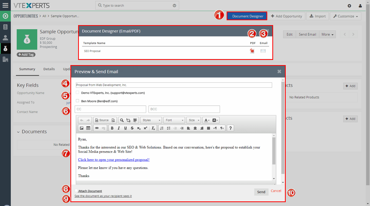 Diseñador de documentos VTiger y creador de PDF - Guide38