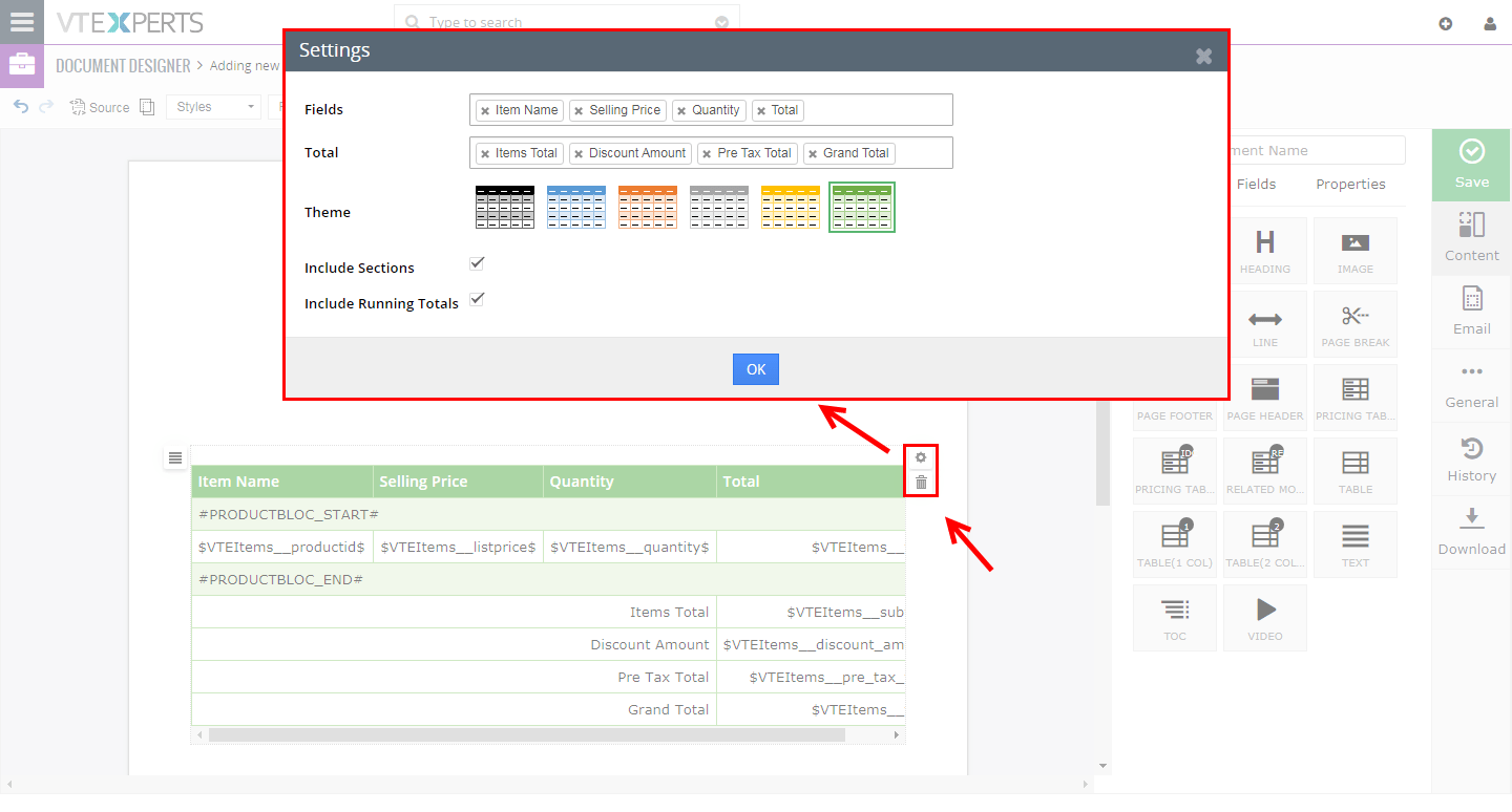 Diseñador de documentos VTiger y creador de PDF - Guide8
