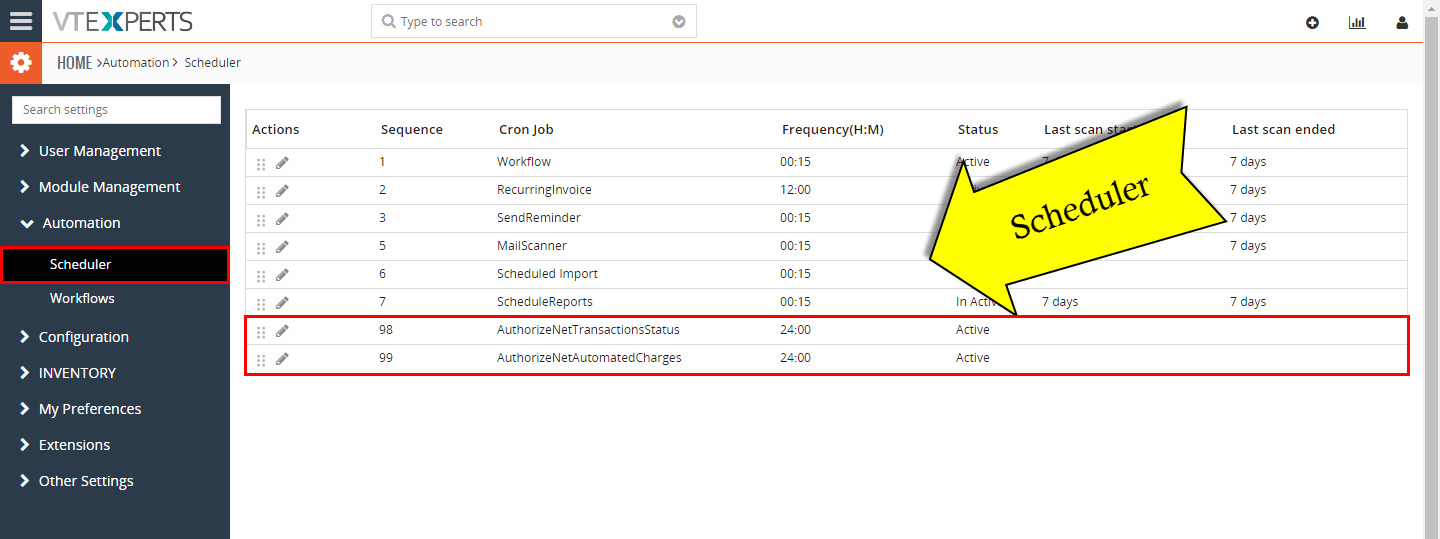 Integración VTiger Authorize.Net - Programador