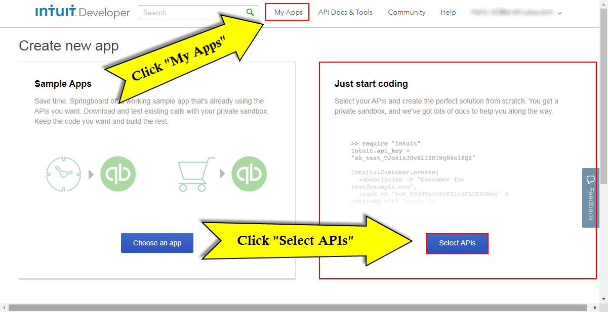 Configuración de la API de Quickbooks - Vtiger - apis